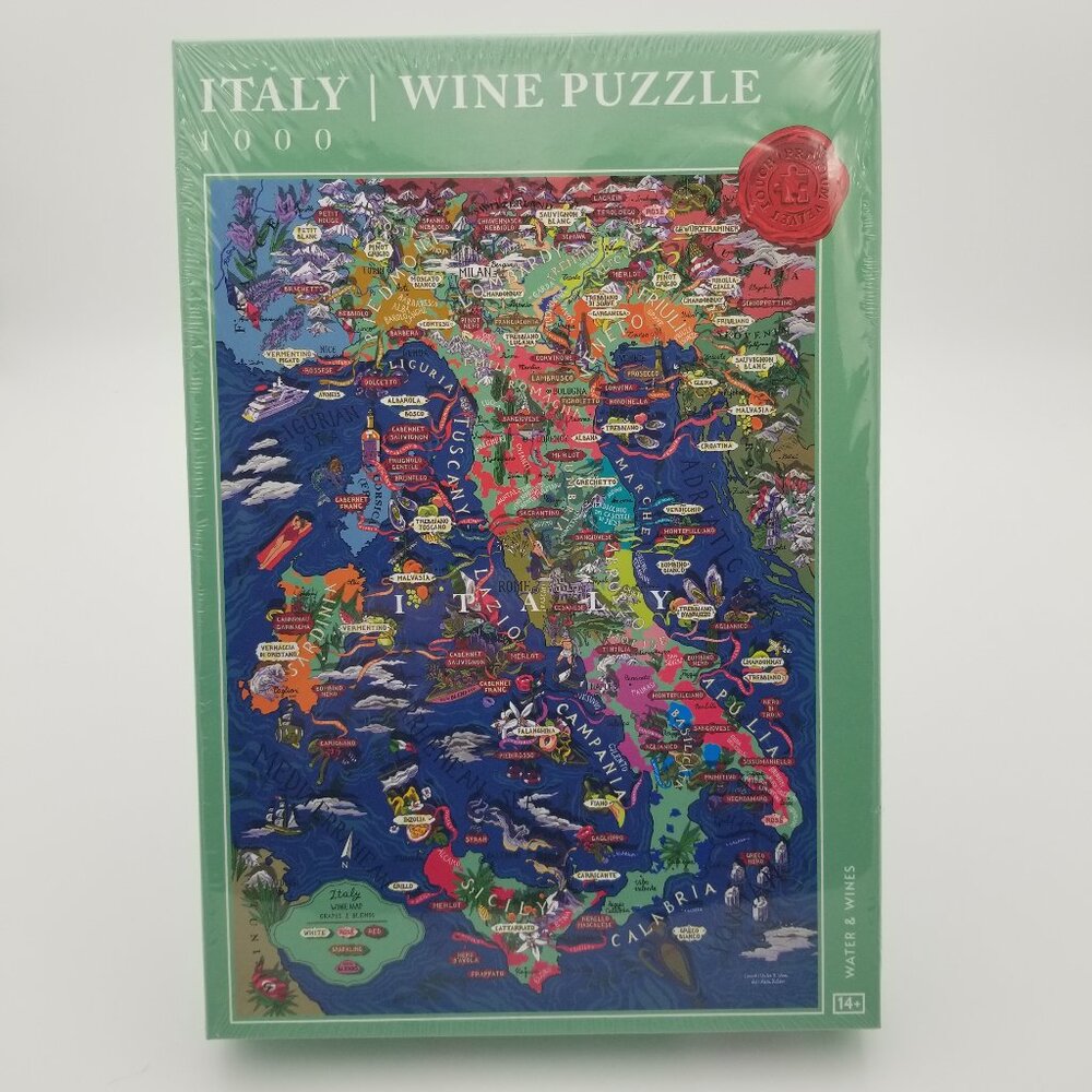 Water & Wines 1000 pc Italy Wine Puzzle Velvet Touch 48 x 68 cm Brand New Sealed